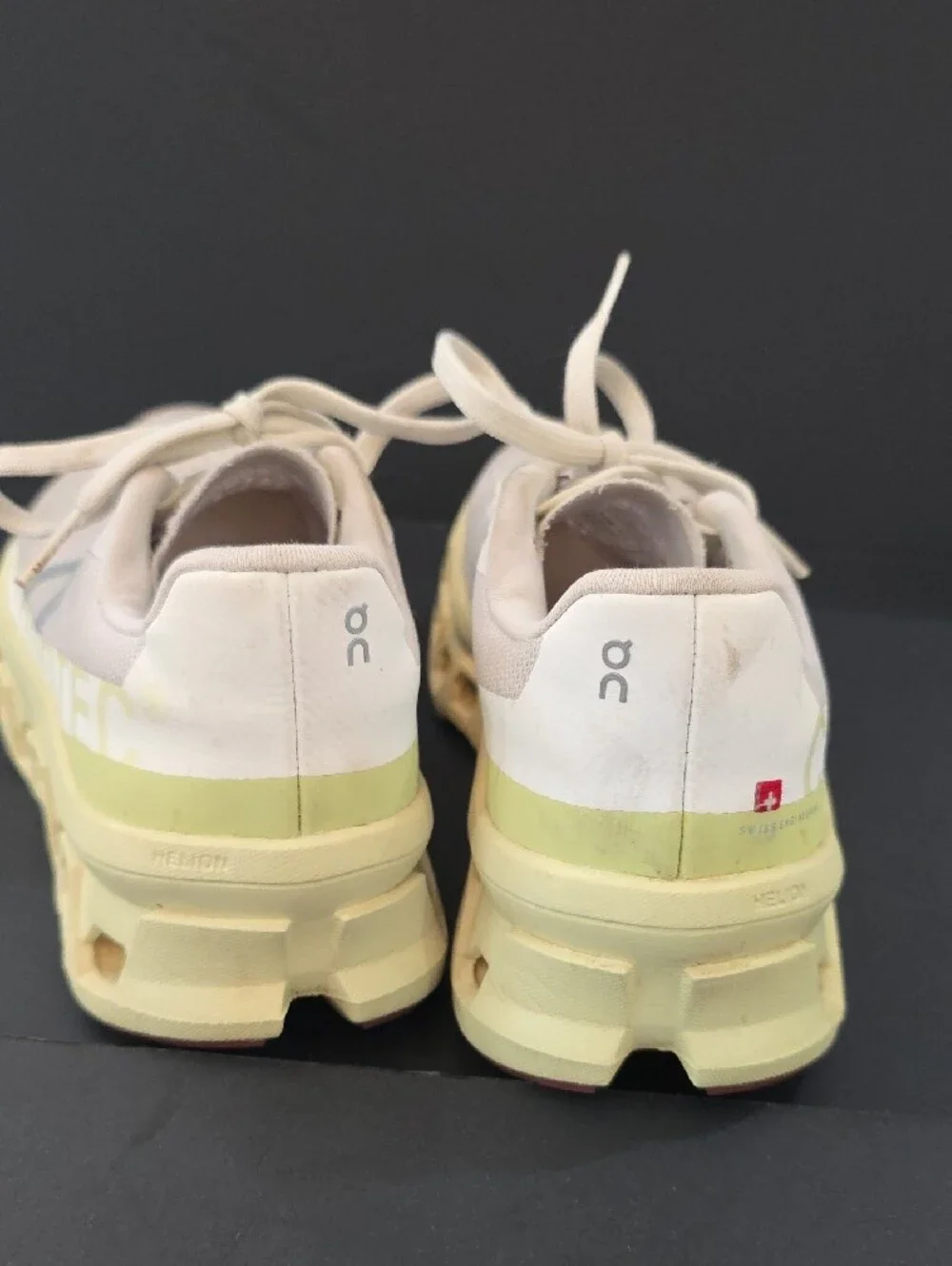 On Running CloudMonster Women’s Pale Pink Mesh & Yellow Sole Size 7